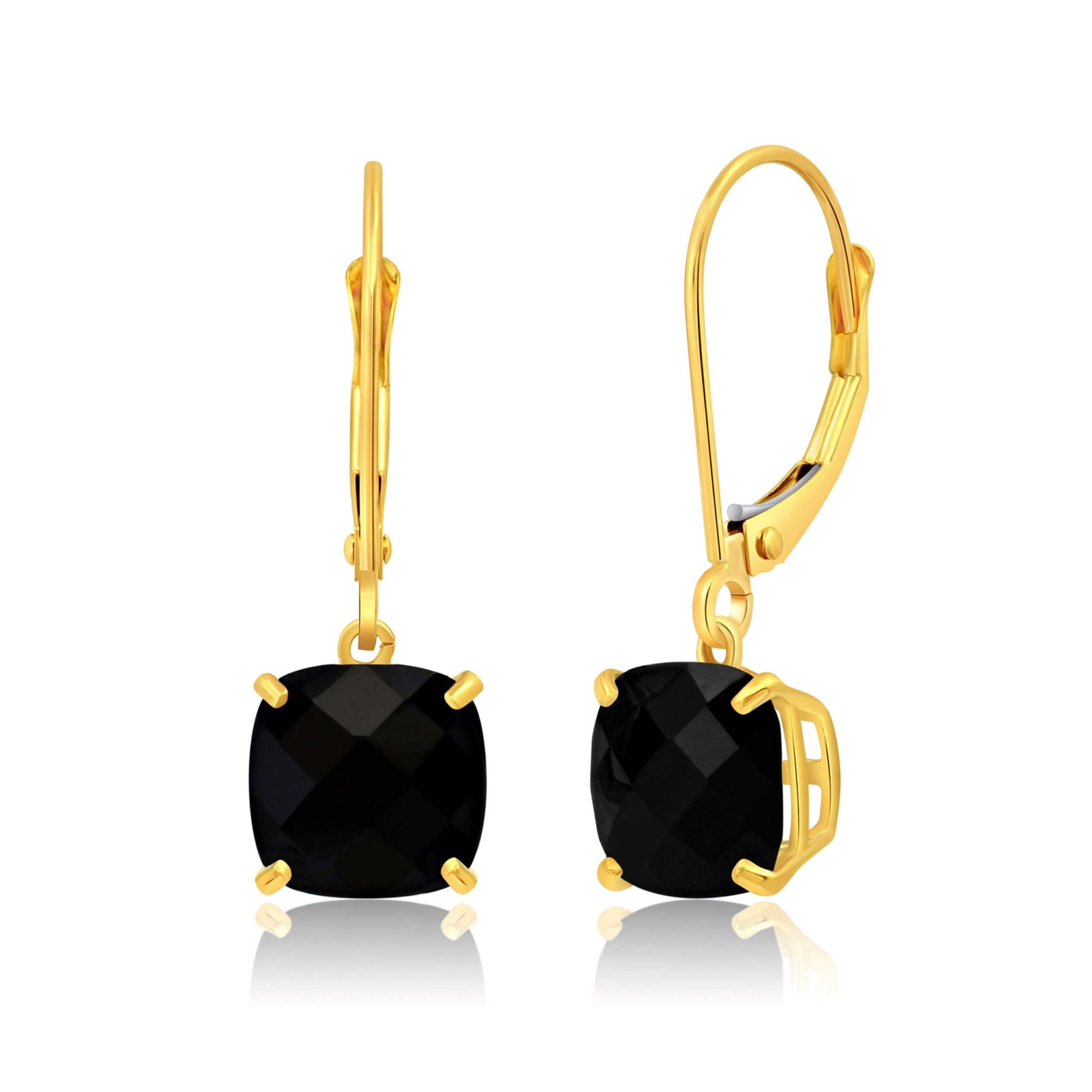 585 Yellow Gold/Black Rhodium Earrings with Cubic Zirconia - Ref No  AP537-1145 / Apart