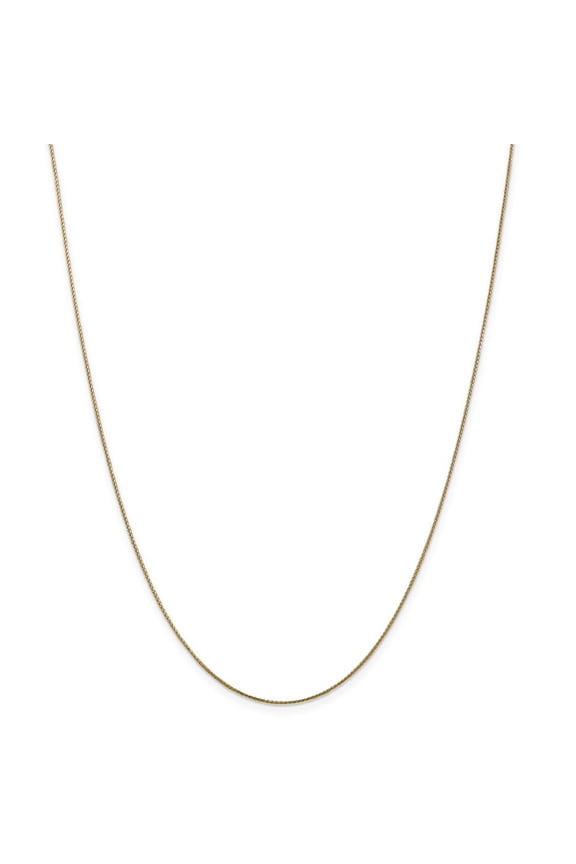 14k Yellow Gold D-Cut 0.65mm Spiga Pendant Chain Necklace - 1.8 Grams - 24 Inch - Lobster Claw