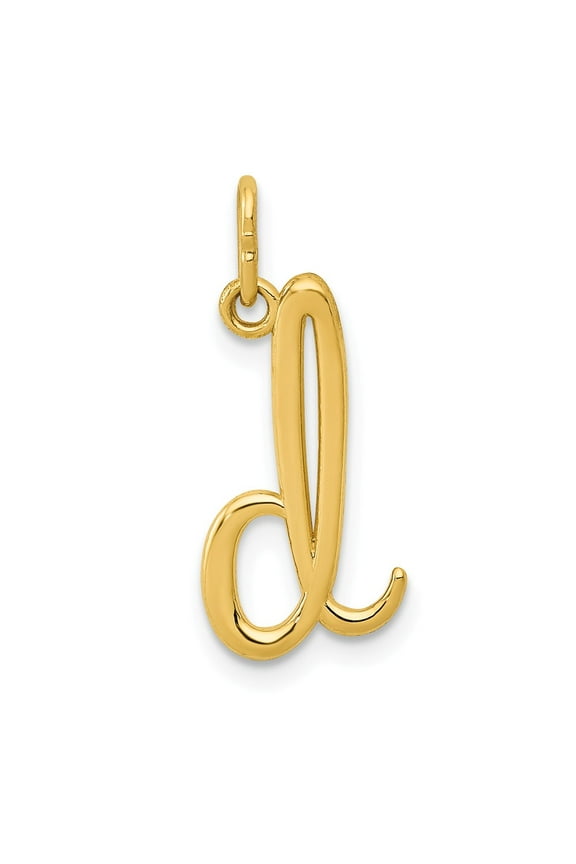 14k Yellow Gold D Initial Charm