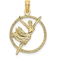 thumbnail image 1 of 14k Yellow Gold Dancer in Circle Frame Charm - 20mm, 1 of 6