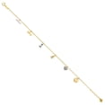 thumbnail image 1 of 14k Yellow Gold Dangling Cubic Zirconia Light Chain Bracelet Link Bracelet for Women and Men, 1 of 2