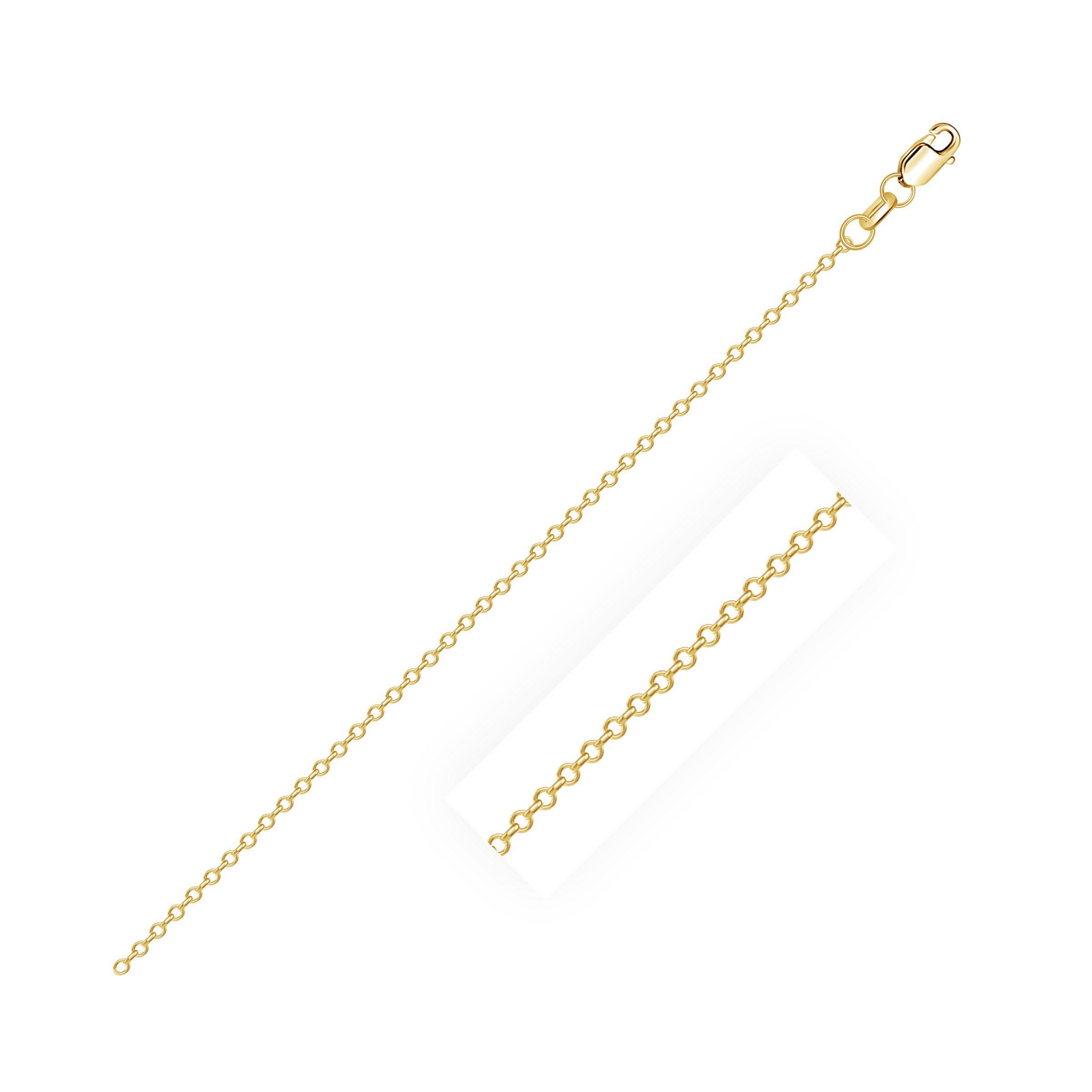 14k Yellow Gold Diamond Cut Cable Link Chain (3.70 mm)