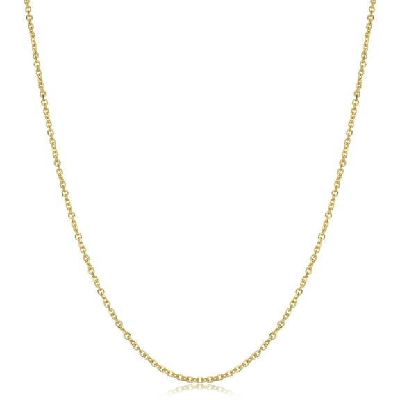 14k Yellow Gold Diamond-Cut Cable Pendant Chain Necklace (1.5 mm, 18 inch)