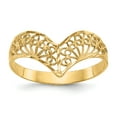 thumbnail image 1 of 14k Yellow Gold Diamond-Cut Filigree V-Shaped Ring, 1 of 6