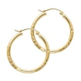 thumbnail image 1 of 14k Yellow Gold Diamond Cut Satin Finish Earrings Aracadas de Oro 2mm, 1 of 2