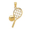 thumbnail image 1 of 14k Yellow Gold Diamond-Cut Tennis Racquet Charm, 1 of 4