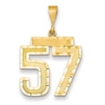 thumbnail image 1 of 14k Yellow Gold Diamond Cut Texture Finish Large Size Number 57 Charm Pendant, 1 of 3