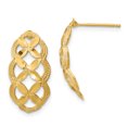 thumbnail image 1 of 14k Yellow Gold Diamond Cut ""X"" Scalloped Designed Post Earrings, 1 of 7