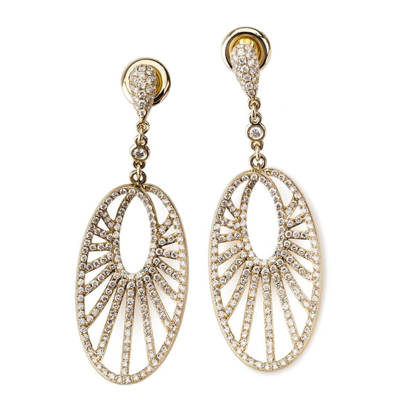 14k Yellow Gold Diamond Earring with 1.58 Cttw Diamonds G-H Color VS2-SI1 Clarity