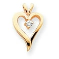 thumbnail image 1 of 14k Yellow Gold Diamond Heart Pendant, 1 of 3
