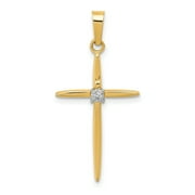 ICE CARATS 14k Yellow Gold Diamond Passion Cross Religious Pendant Charm Necklace Fine Jewelry For Women Gifts For Her