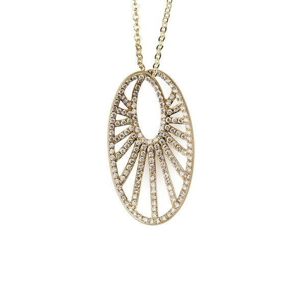 14k Yellow Gold Diamond Pendant with 1.50 Cttw Diamonds G-H Color VS2-SI1 Clarity