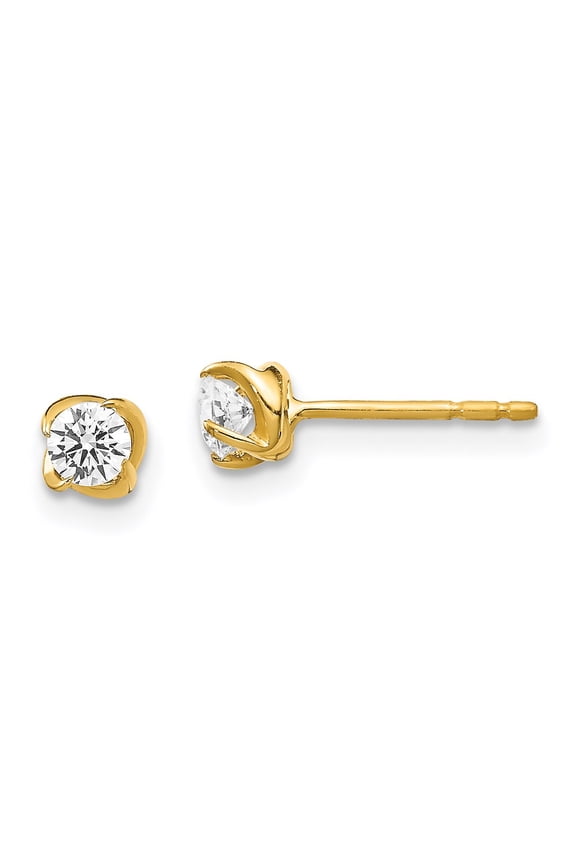 14k Yellow Gold Diamond Post Earrings Fine Jewelry For Women Gifts For Her