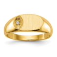 thumbnail image 1 of 14k Yellow Gold Diamond Signet Ring, 1 of 5