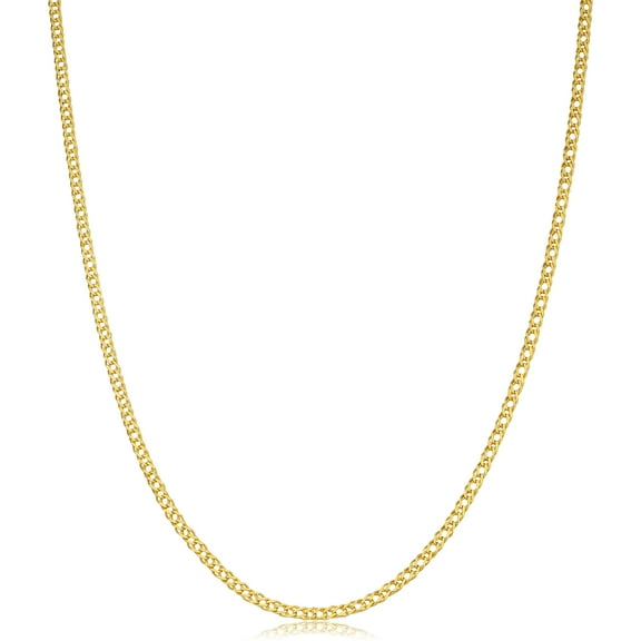 KoolJewelry 14k Yellow Gold Diamond Weave Chain Necklace (2 mm, 20 inch)
