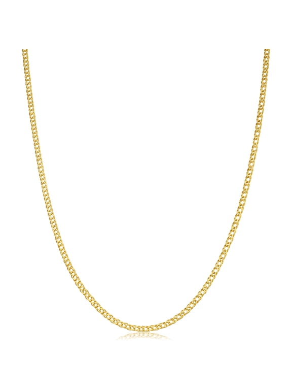 KoolJewelry 14k Yellow Gold Diamond Weave Chain Necklace (2 mm, 20 inch)