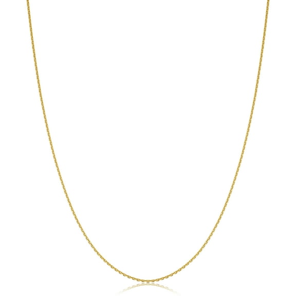 KoolJewelry 14k Yellow Gold Diamond-cut Cable Pendant Chain Necklace (0.8 mm, 24 inch) | Jewelry for Women