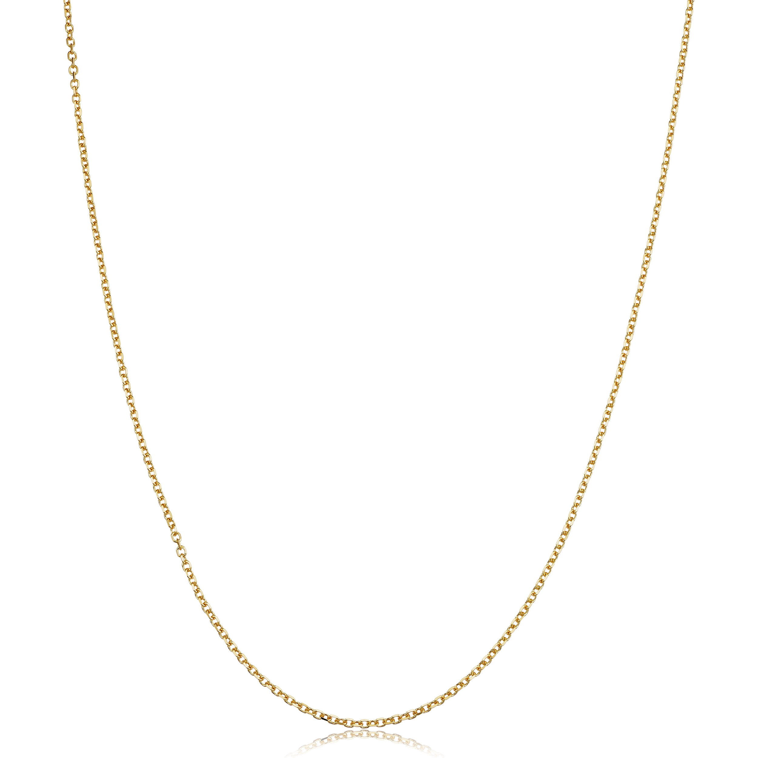 KoolJewelry 14k Yellow Gold Diamond-cut Cable Pendant Chain Necklace (1.1 mm, 18 inch) | Jewelry for Women