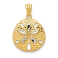 thumbnail image 1 of 14k Yellow Gold Diamond-cut Polished Sand Dollar Pendant Charm, 1 of 1