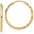 thumbnail image 1 of 14k Yellow Gold Diamond-cut Square Tube Endless Hoop Earrings - 24.5mm, 1 of 6