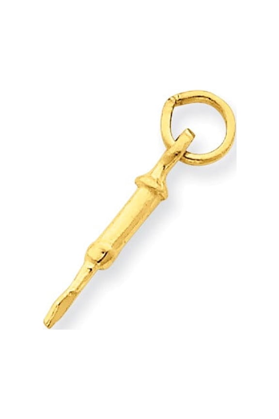 14k Yellow Gold Doctors Syringe Charm