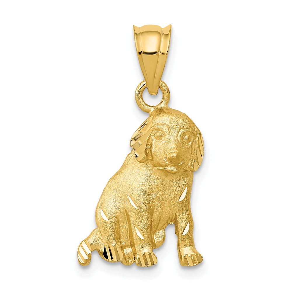 New 14k Yellow Gold selling I love My Dog Charm Pendant