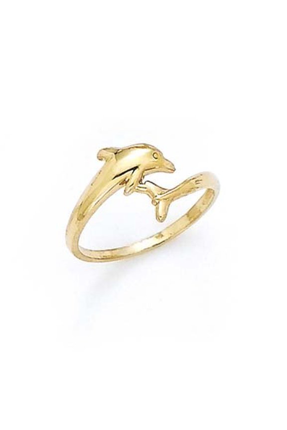 14k Yellow Gold Dolphin Ring - 1.6 Grams - Size 7.0