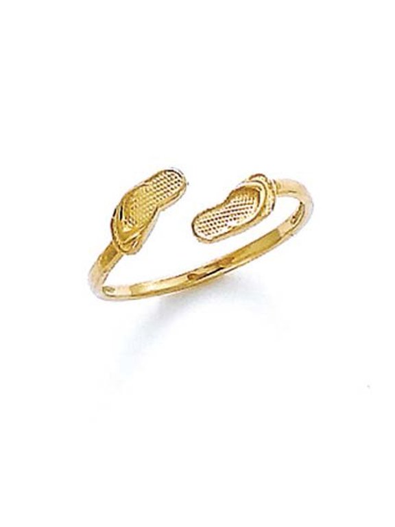 14k Yellow Gold Double Flip-Flop Toe Ring - .8 Grams