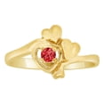 thumbnail image 1 of 14k Yellow Gold, Double Heart Design Ring Dk Red CZ Jan Synthetic Birthstone Size 9, 1 of 3