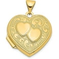 thumbnail image 1 of 14k Yellow Gold Double Heart Locket - 24mm, 1 of 7