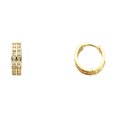 thumbnail image 1 of 14k Yellow Gold Double Studded Hoop Huggie Earrings Jewelry Female Unisex, 1 of 3