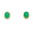 thumbnail image 1 of 14k Yellow Gold Dyed Jade Earrings Set 10x13mm Stud Earring for Women - 4.6 Grams, 1 of 2