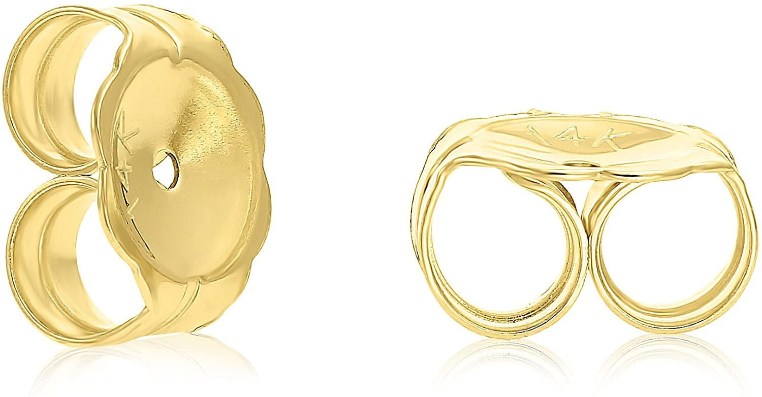 14k Yellow Gold Earring Back Replacement Nut Friction Push-back