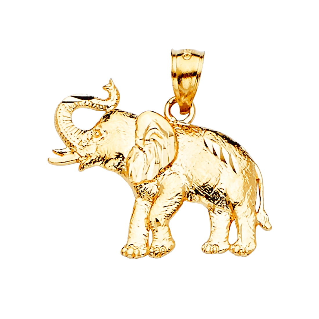 18K White Gold Infinity Elephant Lariat Pendant Necklace