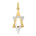 thumbnail image 1 of 14k Yellow Gold Elongated Jewish Star Of David Charm Pendant, 1 of 4