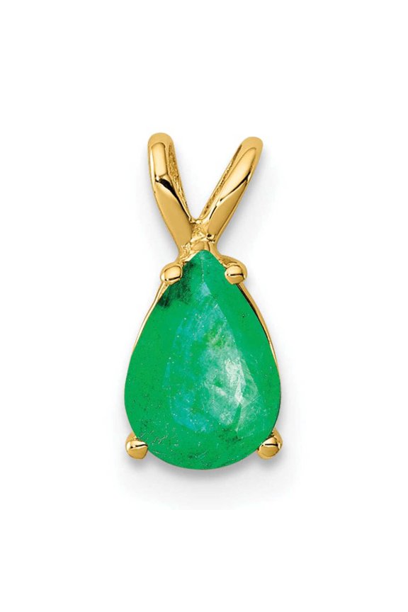 14k Yellow Gold Emerald Pendant