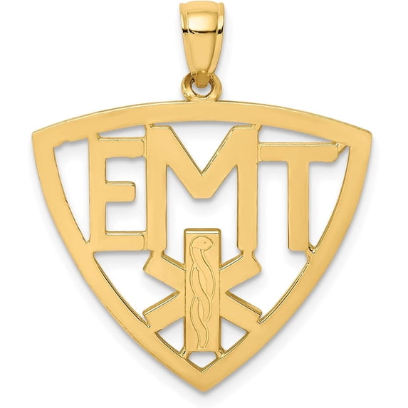 14k Yellow Gold Emergency Medical Technician Charm - 22.3mm