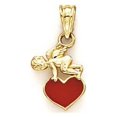 thumbnail image 1 of 14k Yellow Gold Enamel Heart Angel Pendant - 1.0 Grams, 1 of 2