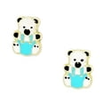 thumbnail image 1 of 14k Yellow Gold Enamel Screw-Back Teddy Bear Earrings - Measures 9x7mm, 1 of 2