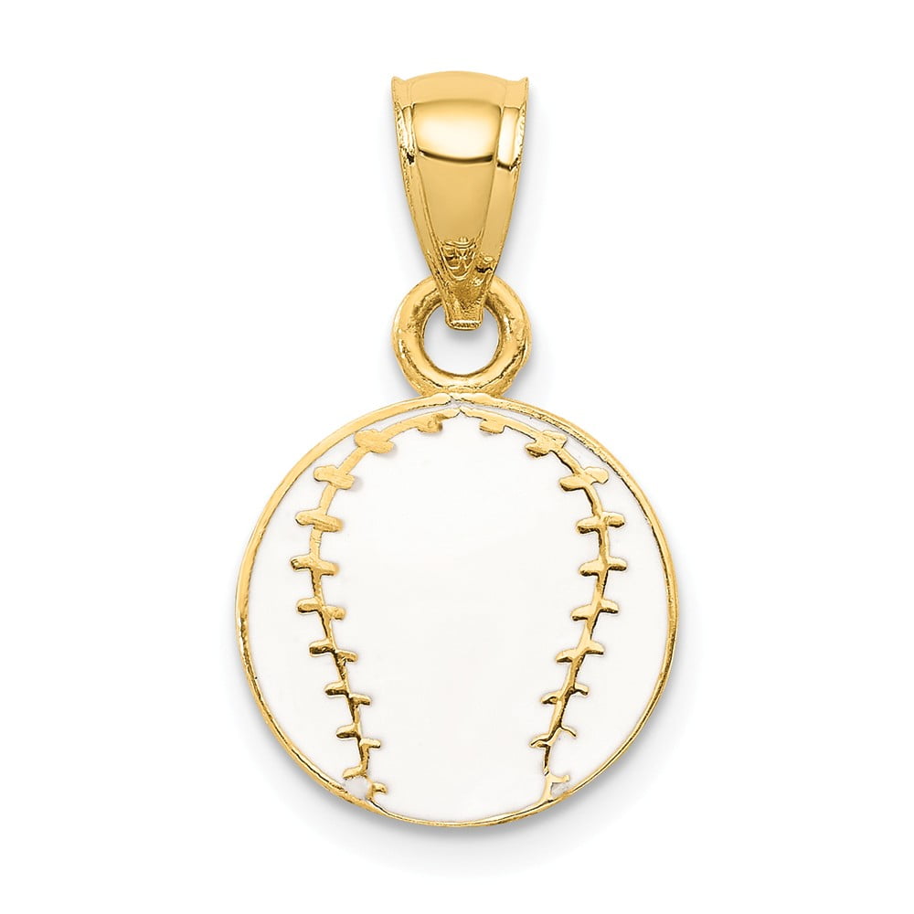 Gold baseball charms for necklaces best sale