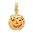 thumbnail image 1 of 14k Yellow Gold Enameled Inside 3D Cut-Out Pumpkin Charm Pendant, 1 of 2