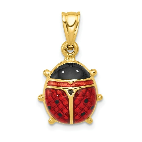 14k Yellow Gold Enameled Ladybug Charm