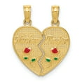 thumbnail image 1 of 14k Yellow Gold Enameled MOTHER - DAUGHTER Break-apart Pendant Charm, 1 of 1