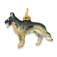 thumbnail image 1 of 14k Yellow Gold Enameled Medium German Shepherd Charm Pendant, 1 of 7