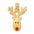 thumbnail image 1 of 14k Yellow Gold Enameled Reindeer Charm Pendant, 1 of 1