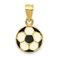 thumbnail image 1 of 14k Yellow Gold Enameled Soccer Ball Pendant - 1.0 Grams - Measures 19.6x11.9mm, 1 of 2