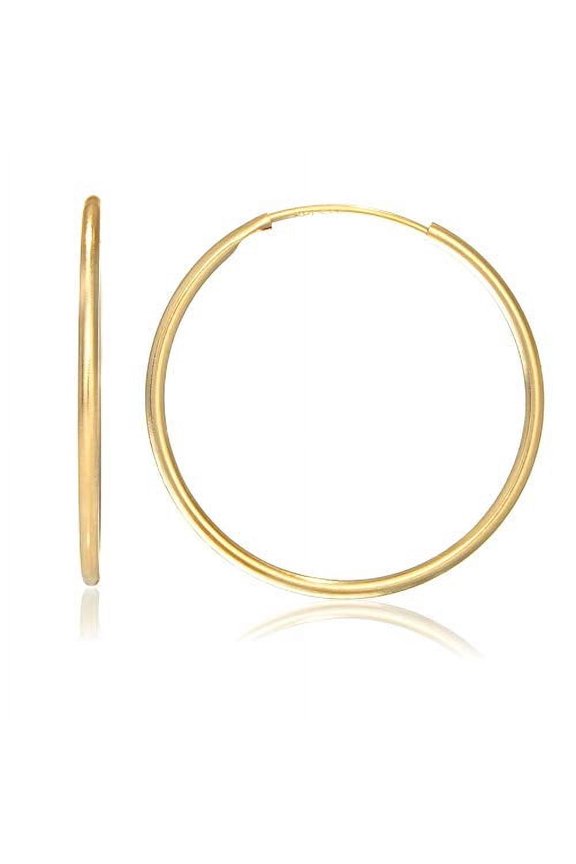 14k Yellow Gold Endless Hoop Earrings - 25 mm