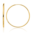 thumbnail image 1 of 14K Solid Yellow Gold Endless Round Medium Hoop Earrings, 1 of 10