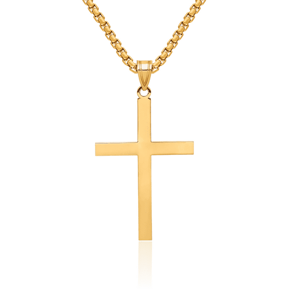 14K Solid Yellow Gold Engraved Personalized Latin Mexican Holy Cross Necklace Religious Chain Pendant Jesus Christ Charm with chain 20inch