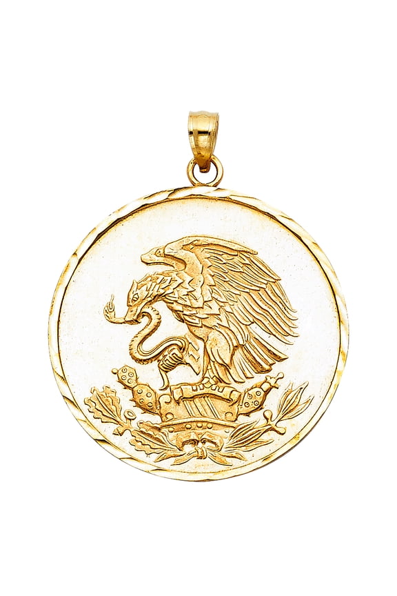 14k Yellow Gold Escudo Nacional de Mxico National Shield of Mexico Pendant Jewelry Female Unisex